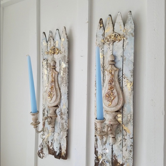 Vintage shabby chic candle holder - Picture 3 of 10